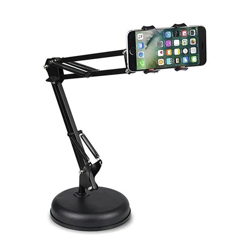 metal long arm mobile phone holder bracket|universal cell phone clip mount.